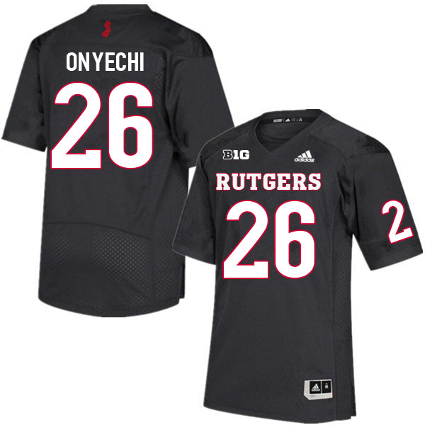 Men #26 CJ Onyechi Rutgers Scarlet Knights College Football Jerseys Sale-Black